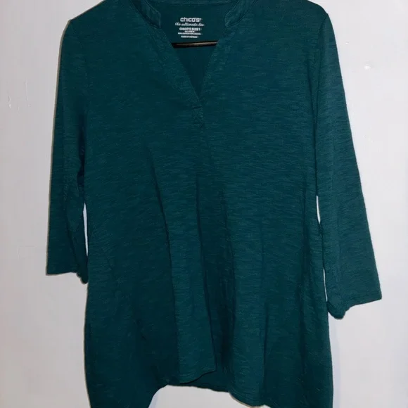 Chico's Deep Teal Tunic Top - Picture 2 of 4